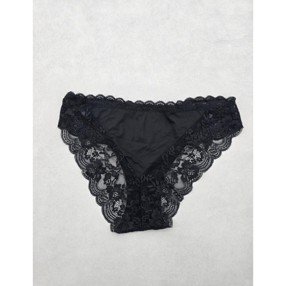 Joyspun Black Lace Panty Dainty Whimsy Sexy Goth Fairy Coquette Bridal XL